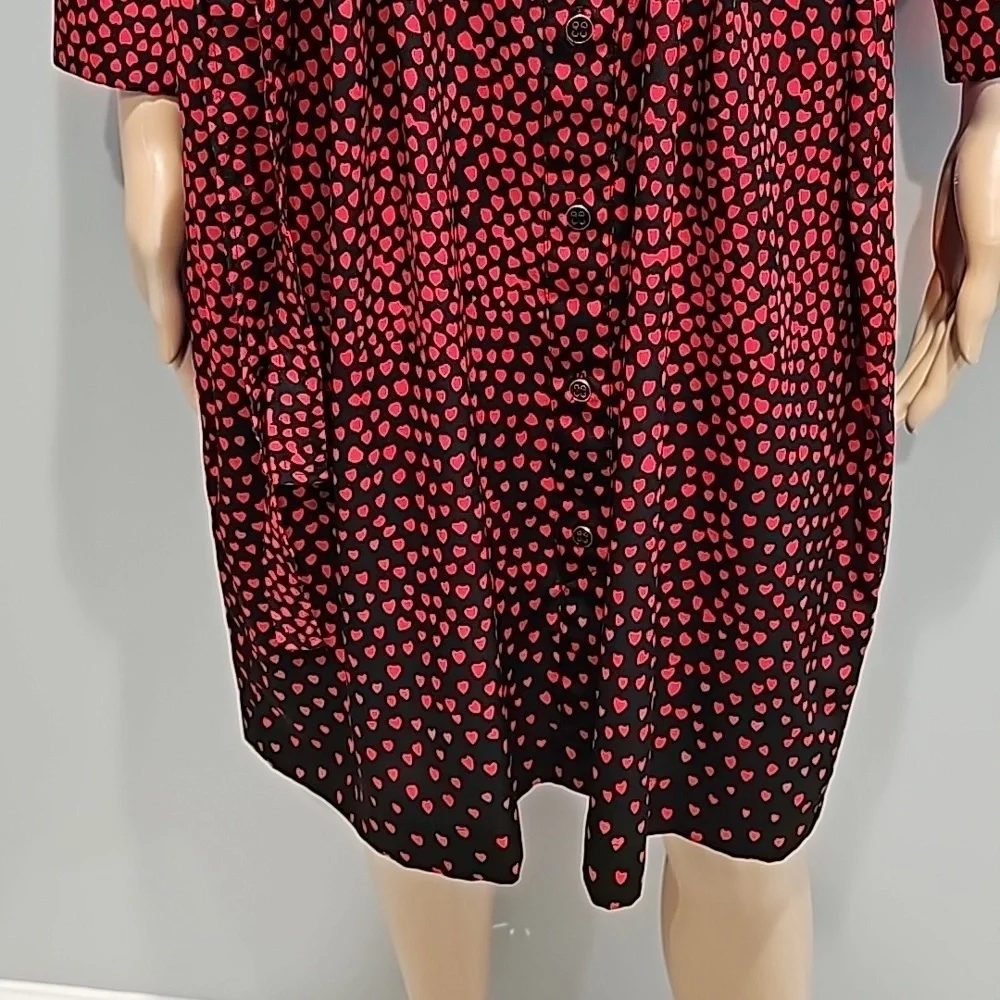 New York & Company Black & Red Shirt Dress Size XL